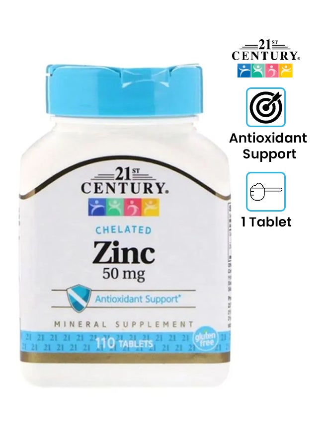 21st Century Chelated Zinc Dietary Supplement - 110 Tablets - Image 1